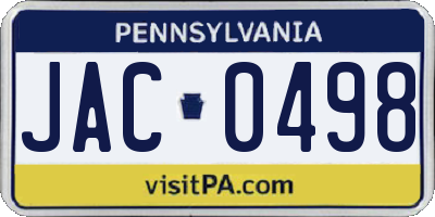 PA license plate JAC0498