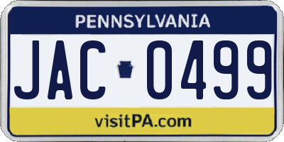 PA license plate JAC0499
