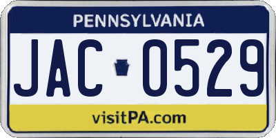 PA license plate JAC0529