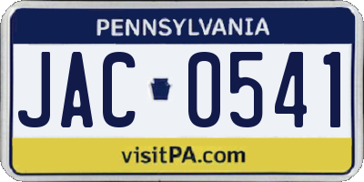 PA license plate JAC0541
