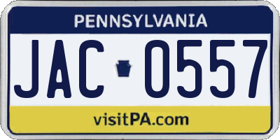 PA license plate JAC0557