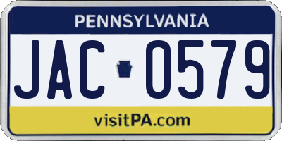 PA license plate JAC0579