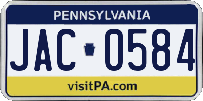 PA license plate JAC0584