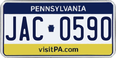 PA license plate JAC0590