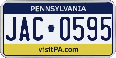 PA license plate JAC0595