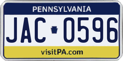 PA license plate JAC0596