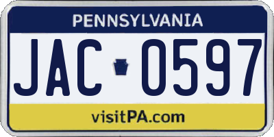 PA license plate JAC0597