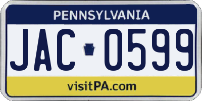 PA license plate JAC0599