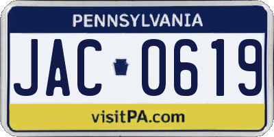 PA license plate JAC0619