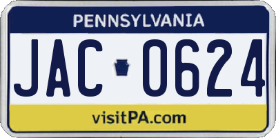 PA license plate JAC0624