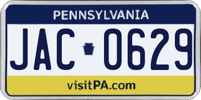 PA license plate JAC0629