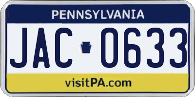 PA license plate JAC0633