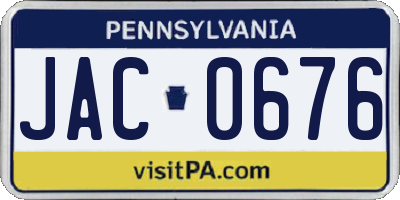 PA license plate JAC0676