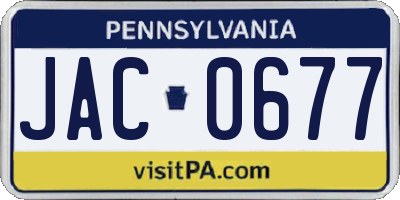 PA license plate JAC0677