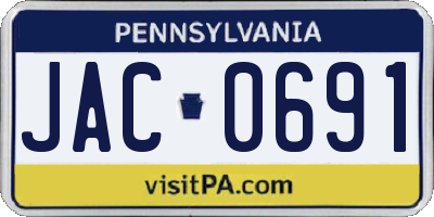 PA license plate JAC0691