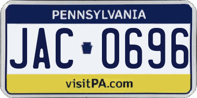 PA license plate JAC0696