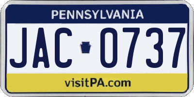 PA license plate JAC0737