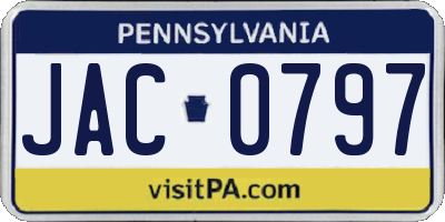 PA license plate JAC0797