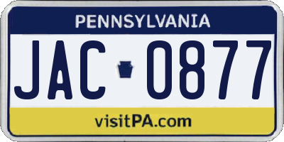 PA license plate JAC0877