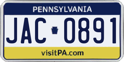 PA license plate JAC0891
