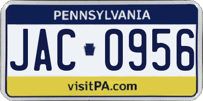 PA license plate JAC0956
