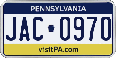 PA license plate JAC0970