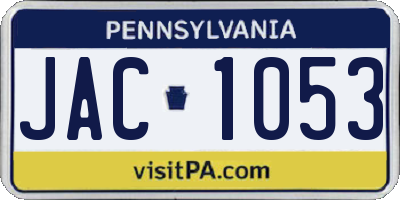 PA license plate JAC1053