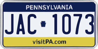 PA license plate JAC1073