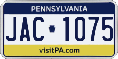 PA license plate JAC1075