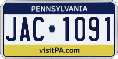 PA license plate JAC1091