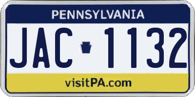 PA license plate JAC1132