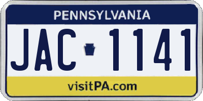 PA license plate JAC1141
