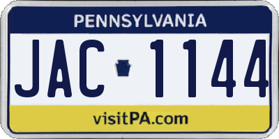 PA license plate JAC1144