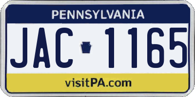 PA license plate JAC1165