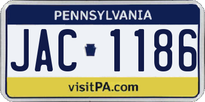 PA license plate JAC1186