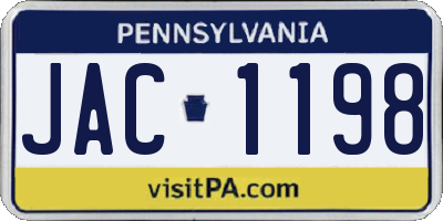 PA license plate JAC1198
