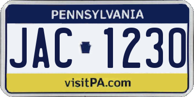 PA license plate JAC1230