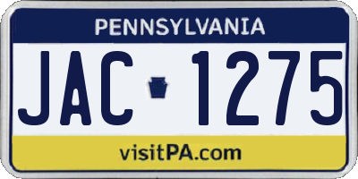 PA license plate JAC1275