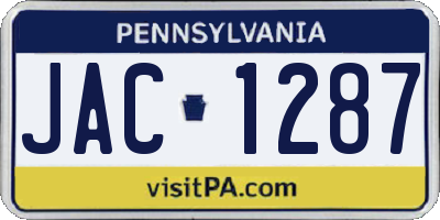 PA license plate JAC1287