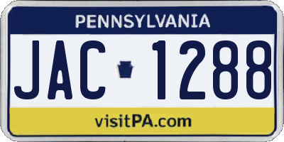 PA license plate JAC1288