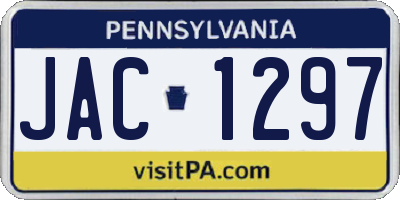 PA license plate JAC1297