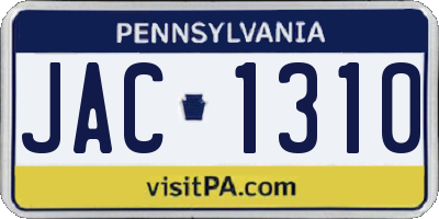 PA license plate JAC1310