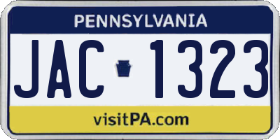 PA license plate JAC1323