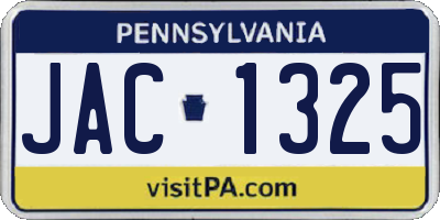 PA license plate JAC1325