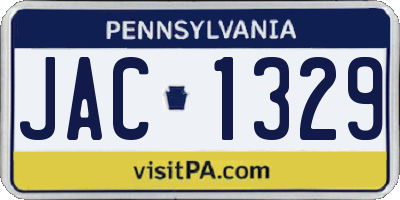 PA license plate JAC1329