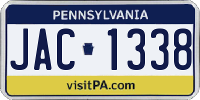 PA license plate JAC1338