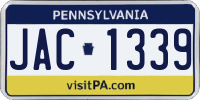 PA license plate JAC1339