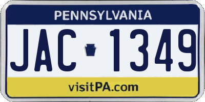 PA license plate JAC1349