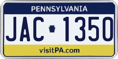 PA license plate JAC1350