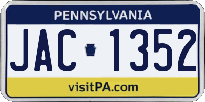 PA license plate JAC1352